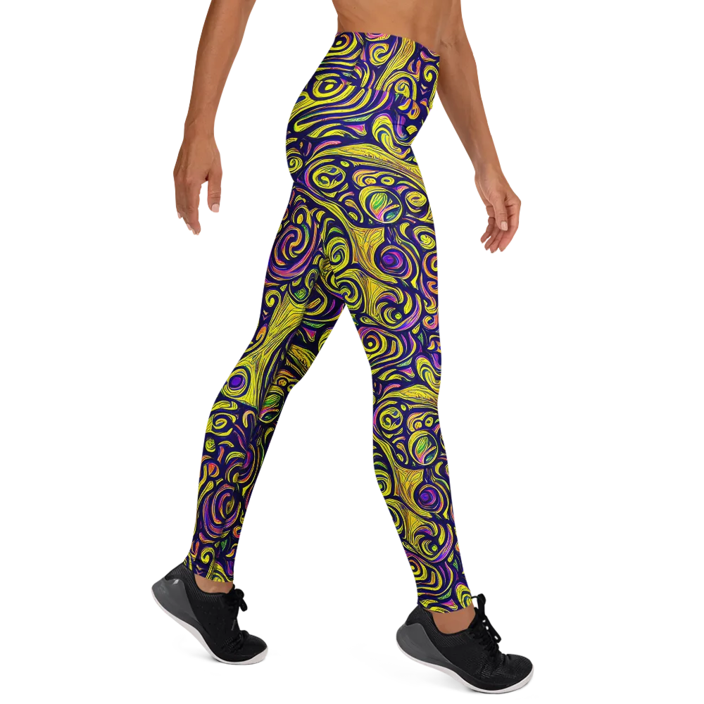 Indigo Fever on Yoga Leggings — Right