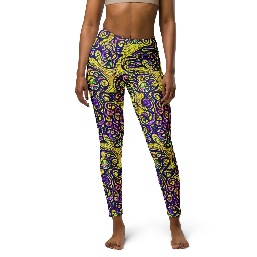 Indigo Fever on Yoga Leggings — Front