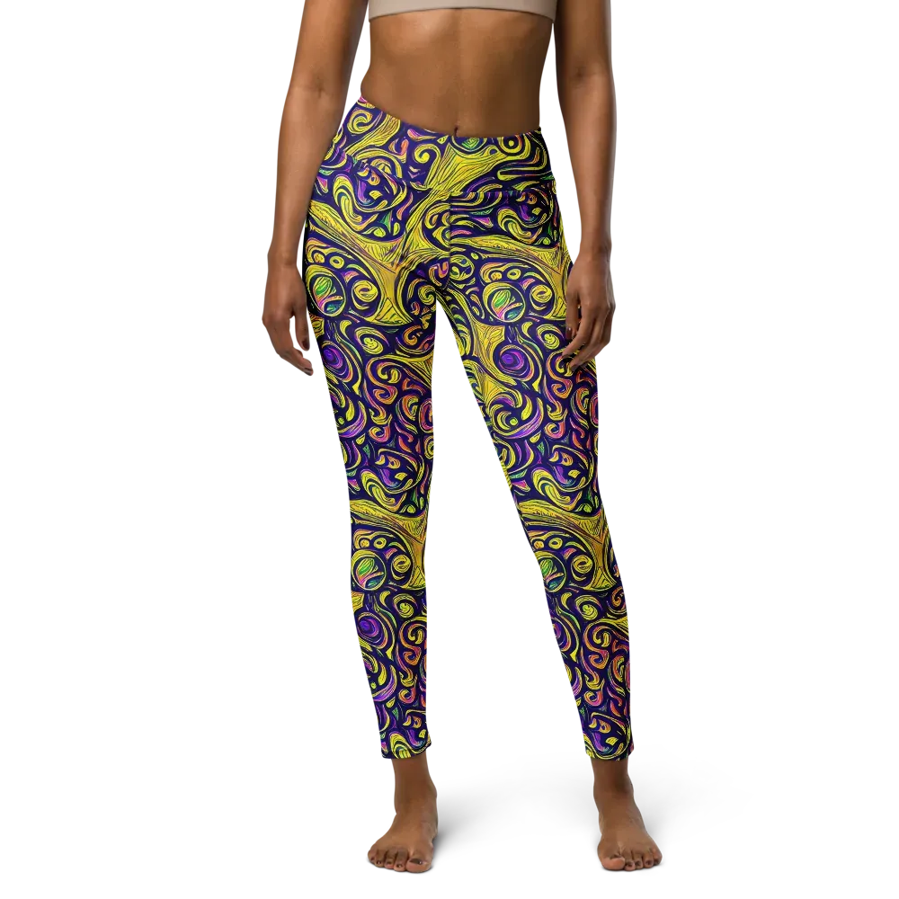Indigo Fever on Yoga Leggings — Front