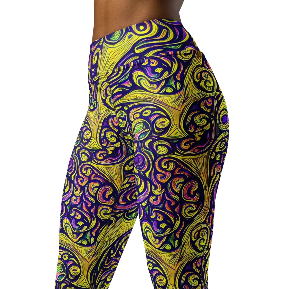 Indigo Fever on Yoga Leggings — Left Front