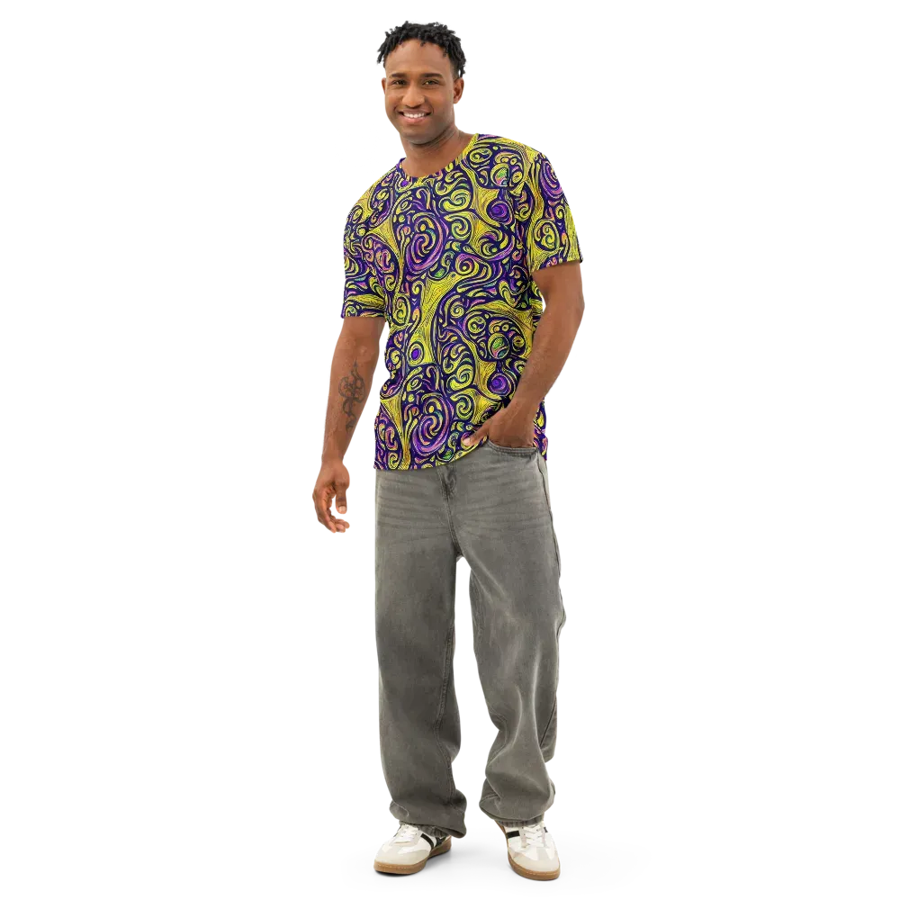 Indigo Fever on Men's Cotton Crew Neck T-Shirt — Front