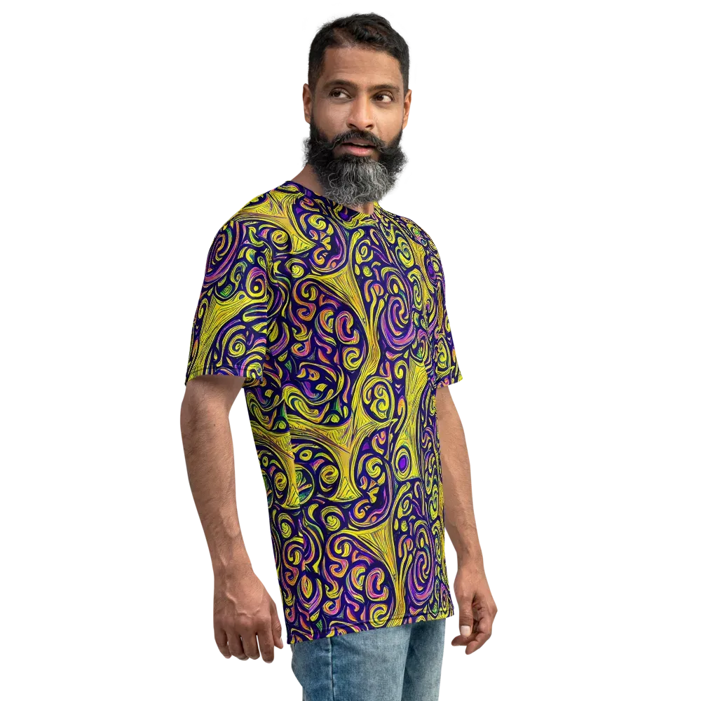 Indigo Fever on Men's Crew Neck T-Shirt — Right