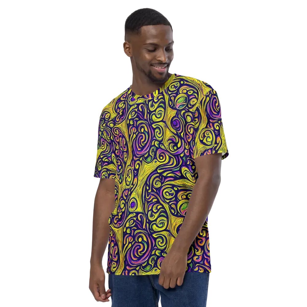Indigo Fever on Men's Crew Neck T-Shirt — Left