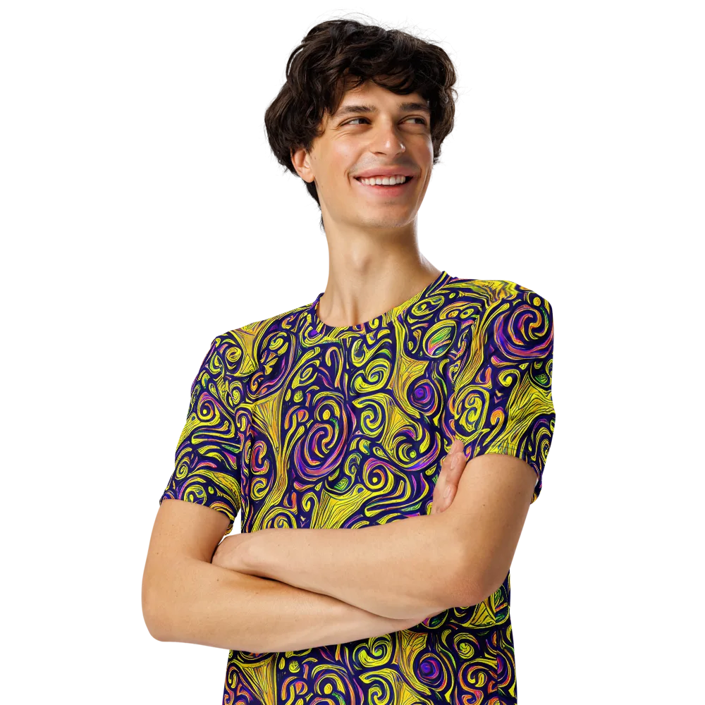 Indigo Fever on Men's Crew Neck T-Shirt — Left Front