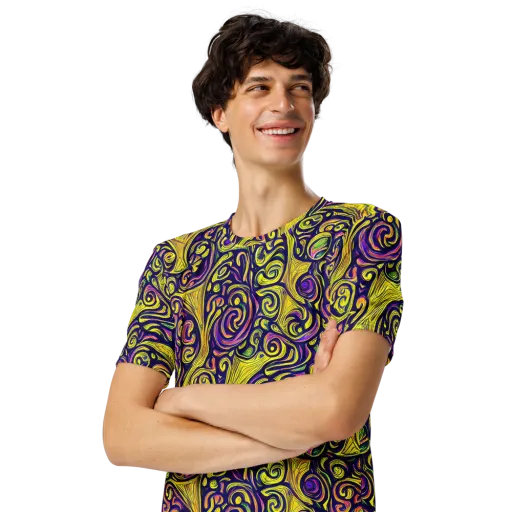 Indigo Fever on a Men's Crew Neck T-Shirt