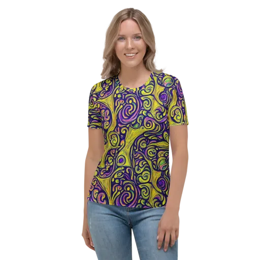 Indigo Fever on a Women's Crew Neck T-Shirt