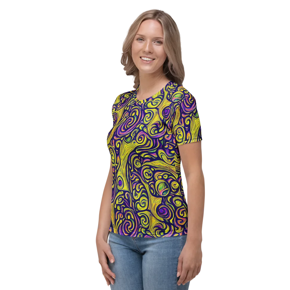 Indigo Fever on Women's Crew Neck T-Shirt — Left