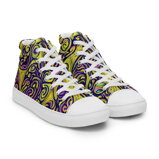 Indigo Fever on a Women's High Top Canvas Shoes