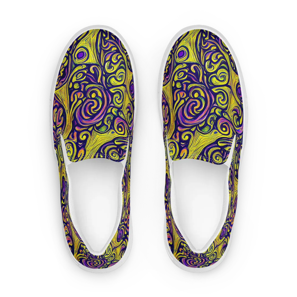 Indigo Fever on Men's Slip-On Canvas Shoes — Front