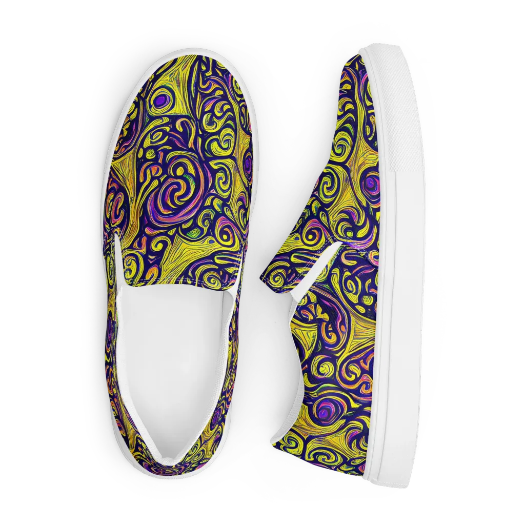 Indigo Fever on Men's Slip-On Canvas Shoes — Front