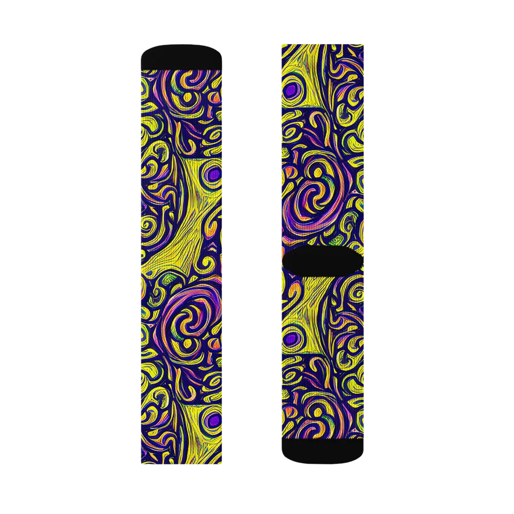 Indigo Fever on Socks — Right Sock
