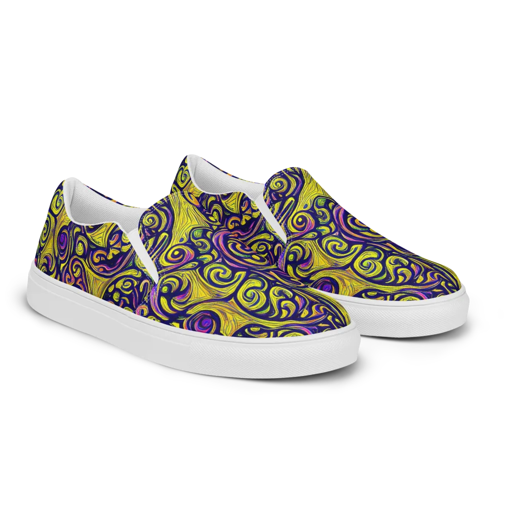 Indigo Fever on Women's Slip-On Canvas Shoes — Right Front