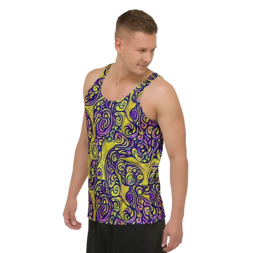 Indigo Fever on a Men's Tank Top