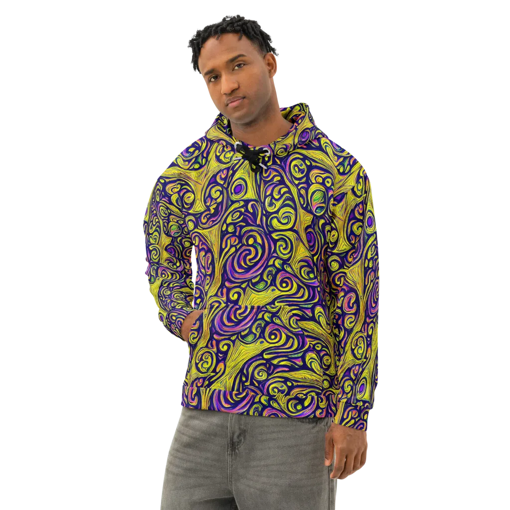 Indigo Fever on Cotton Hoodie — Left Front