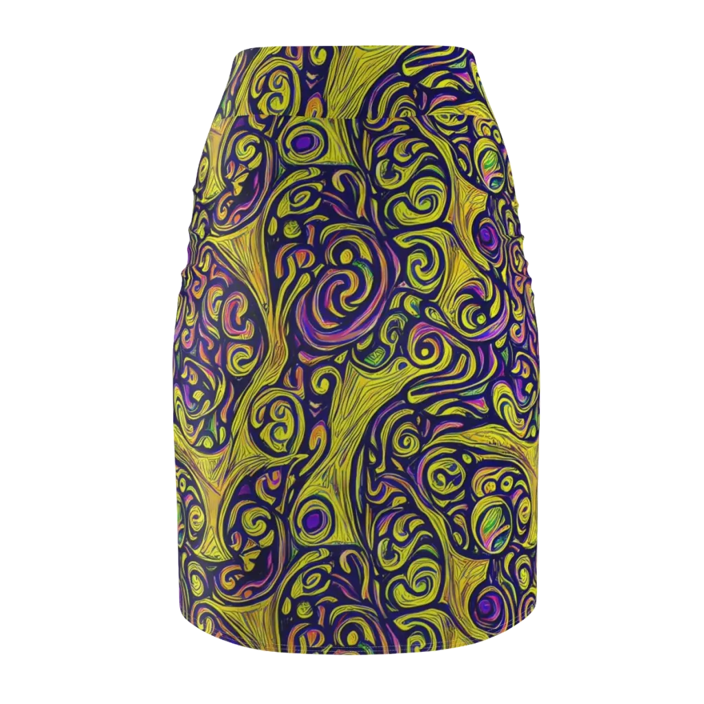 Indigo Fever on Pencil Skirt — Back