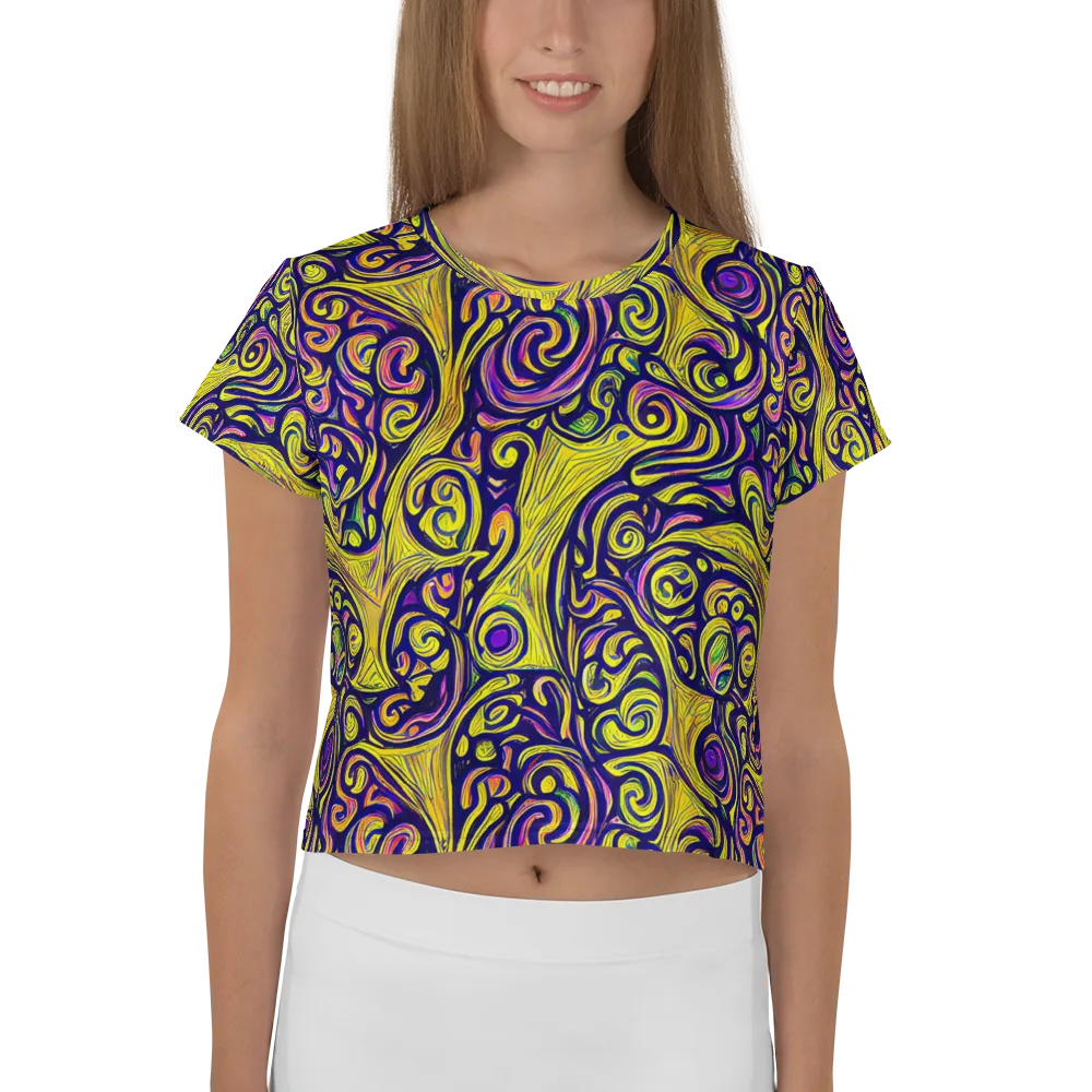 Indigo Fever on Crop Tee — Front