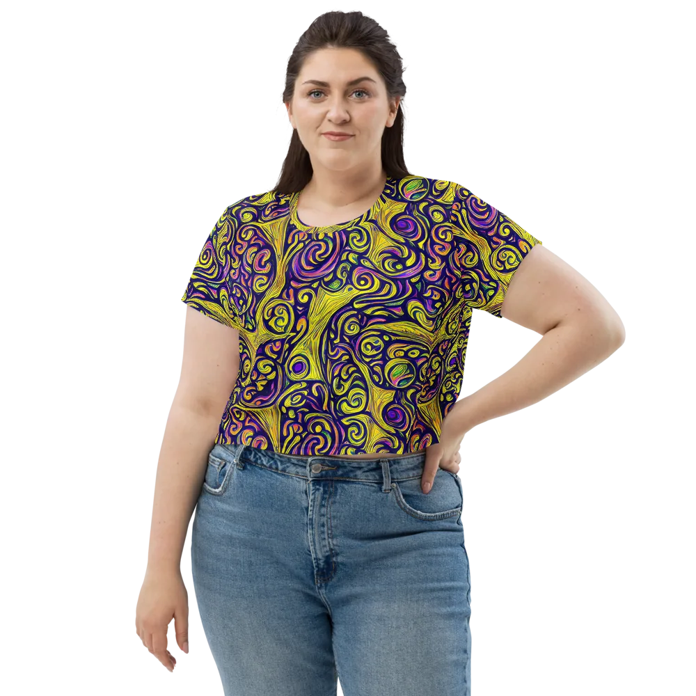 Indigo Fever on Crop Tee — Front