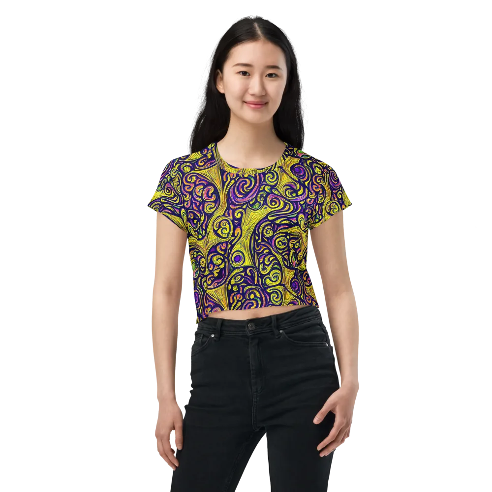 Indigo Fever on Crop Tee — Front