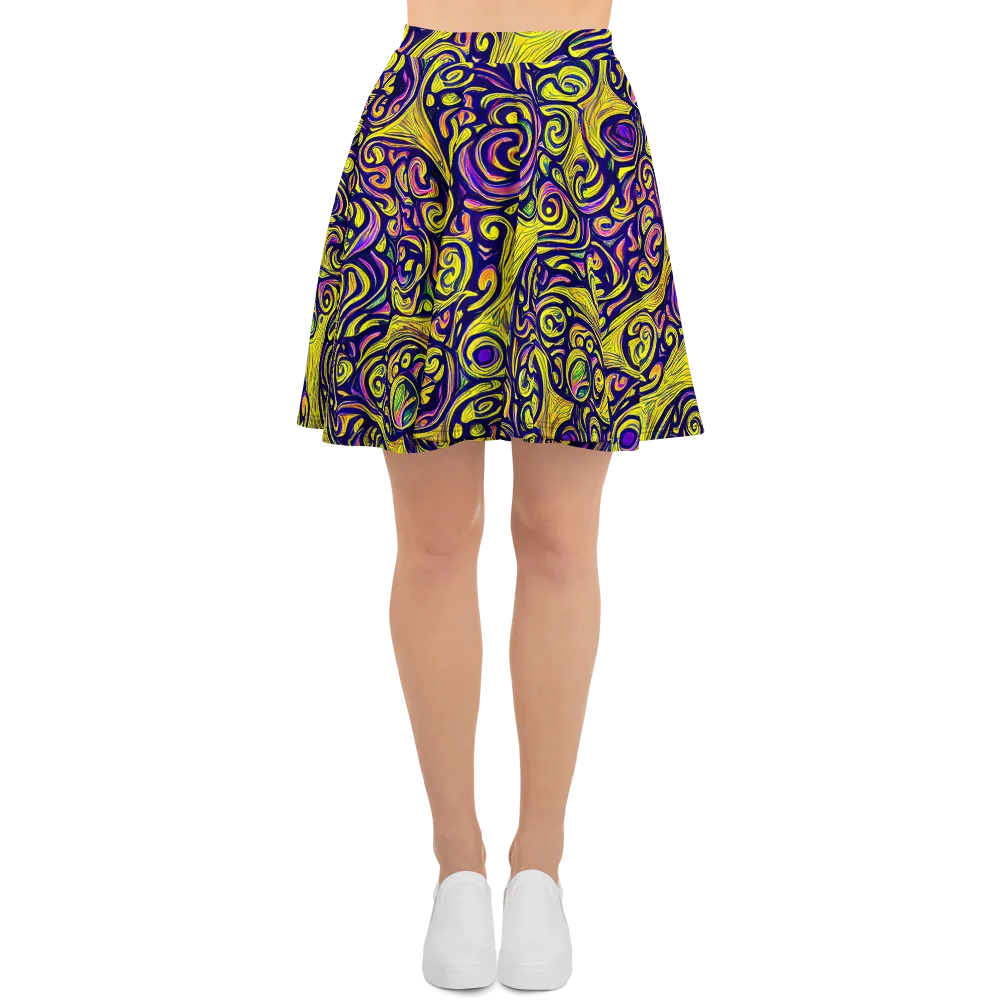 Indigo Fever on Skater Skirt — Front