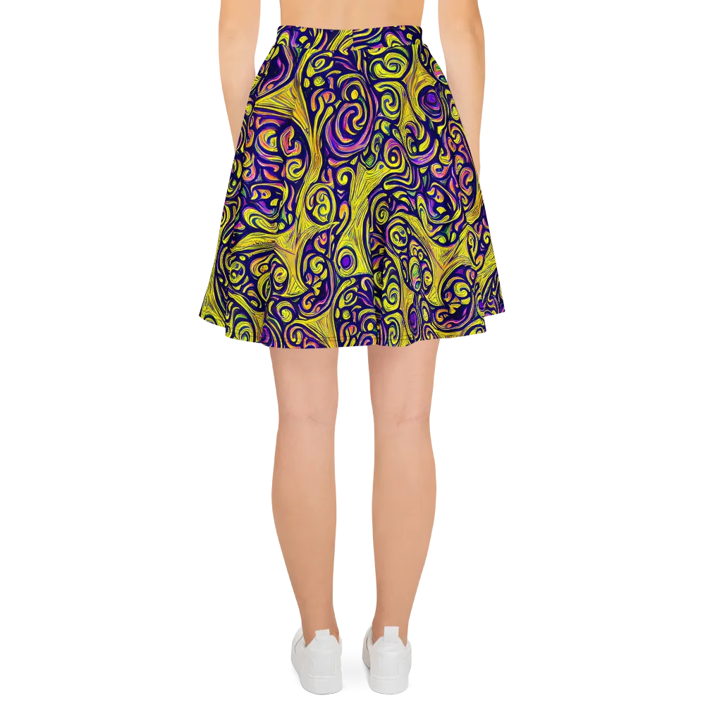Indigo Fever on Skater Skirt — Back