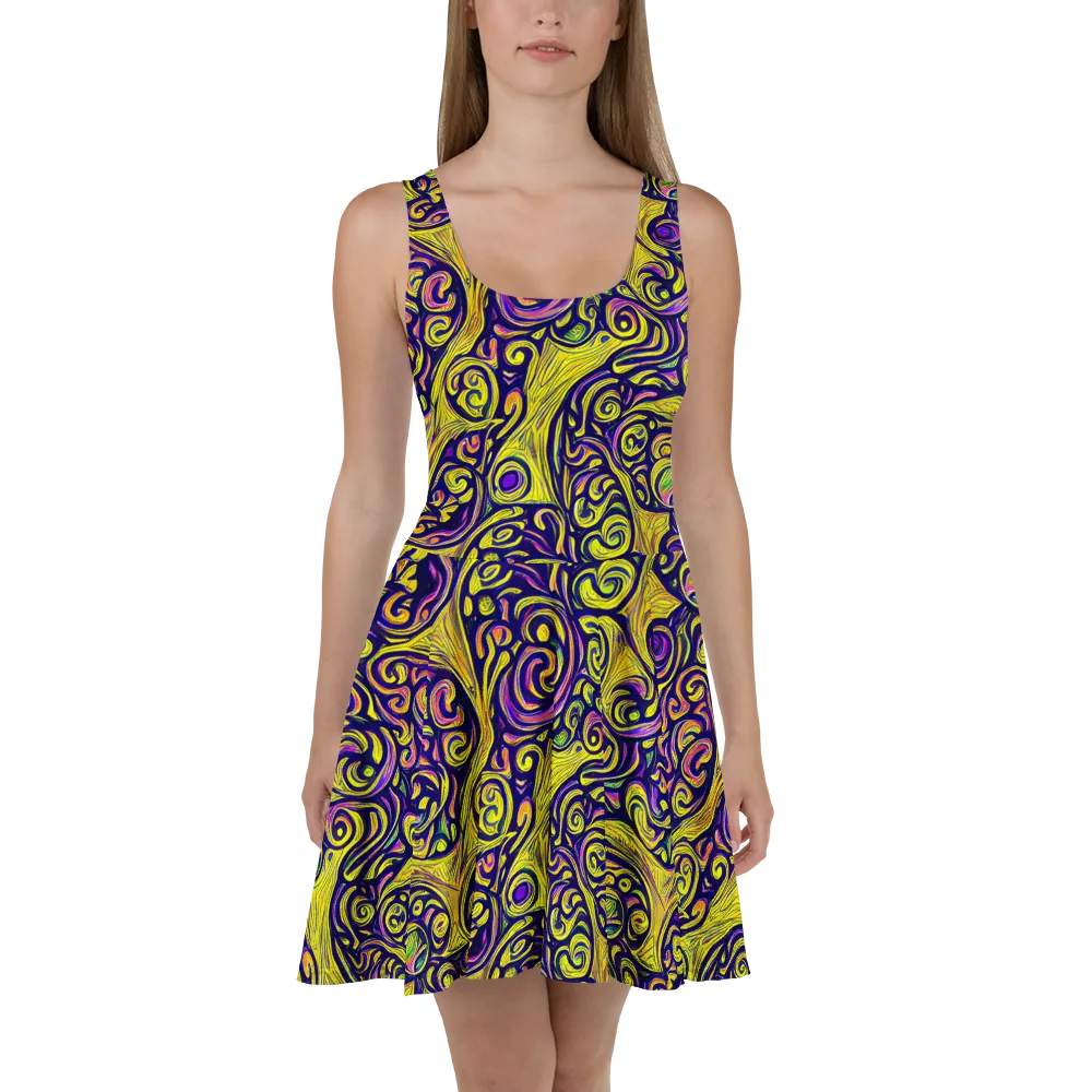 Indigo Fever on Skater Dress — Front