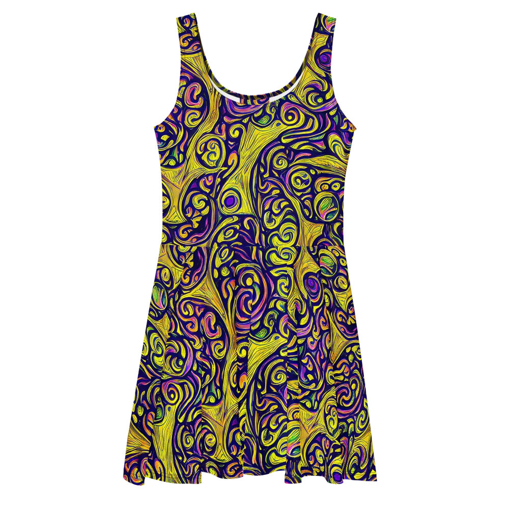 Indigo Fever on Skater Dress — Front