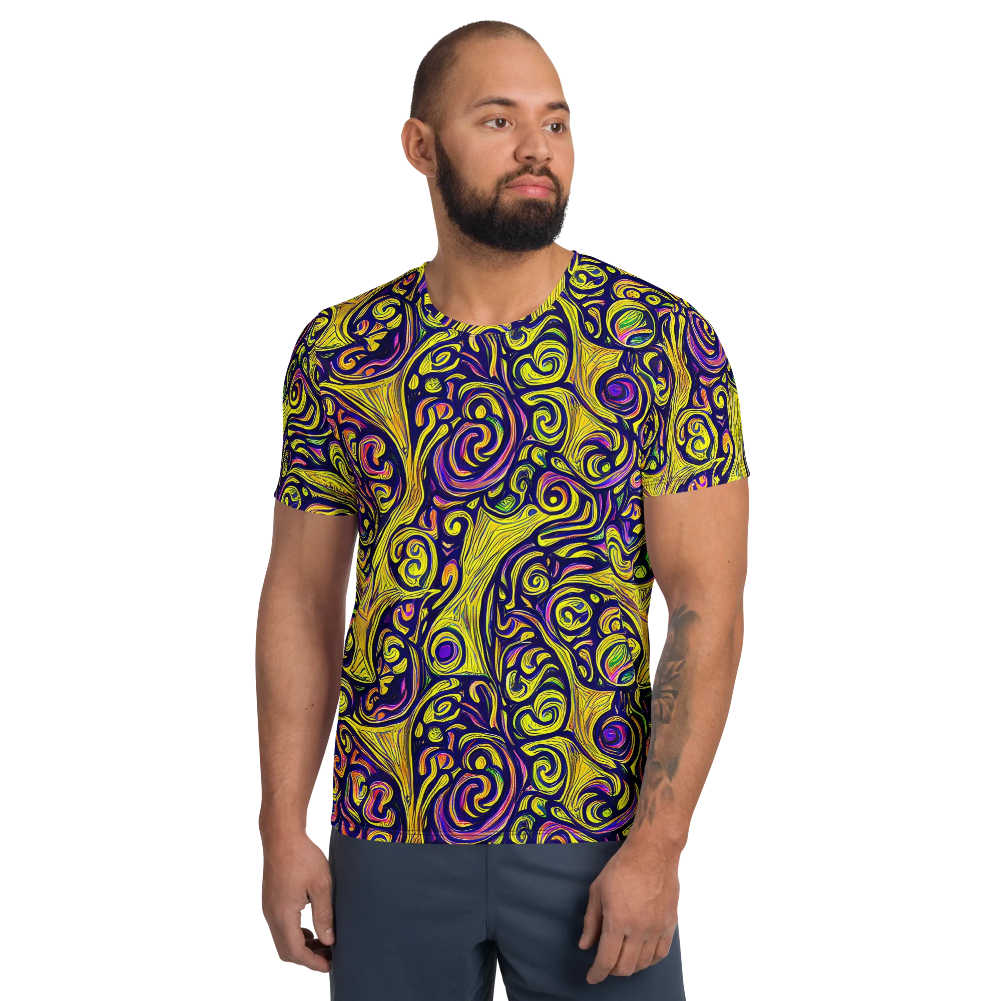 Indigo Fever on Men's Athletic T-Shirt — Front