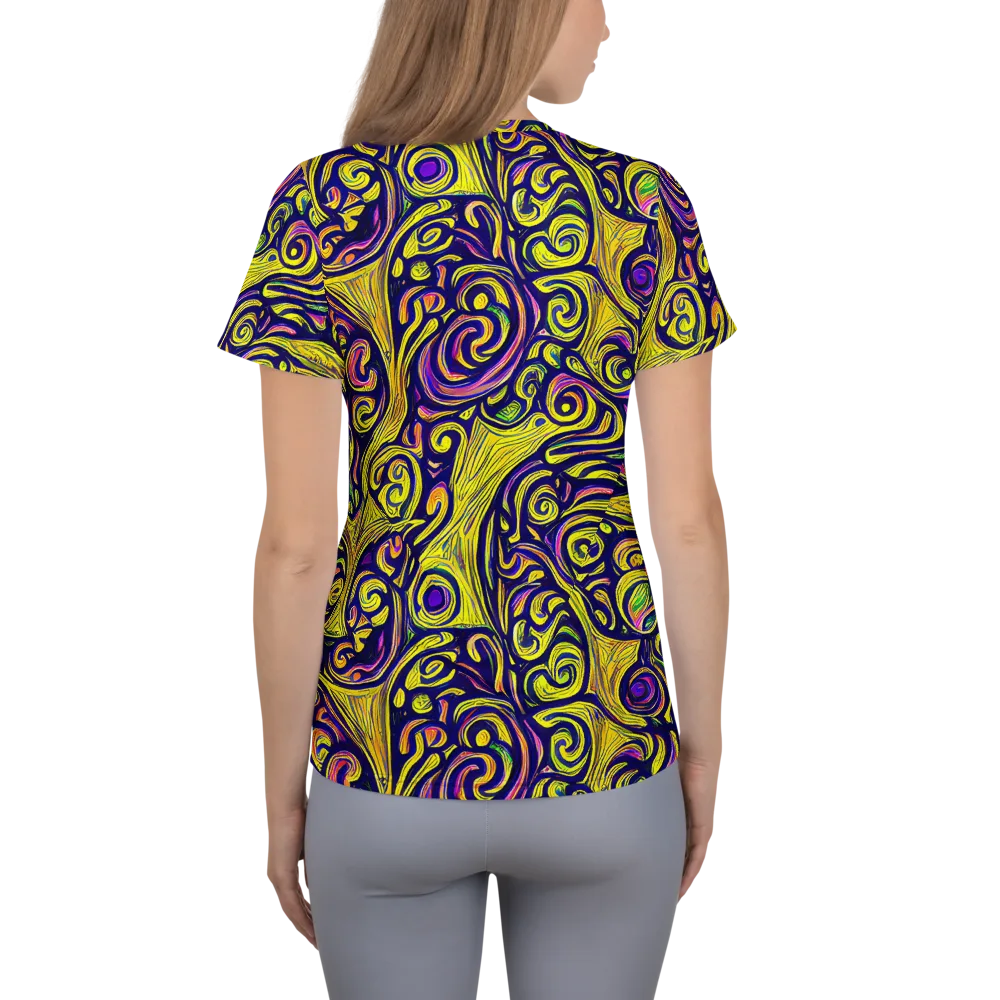 Indigo Fever on Women's Athletic T-Shirt — Back