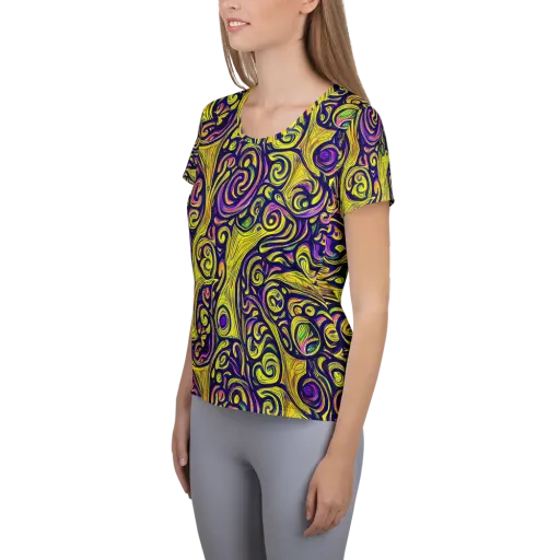 Indigo Fever on a Women's Athletic T-Shirt