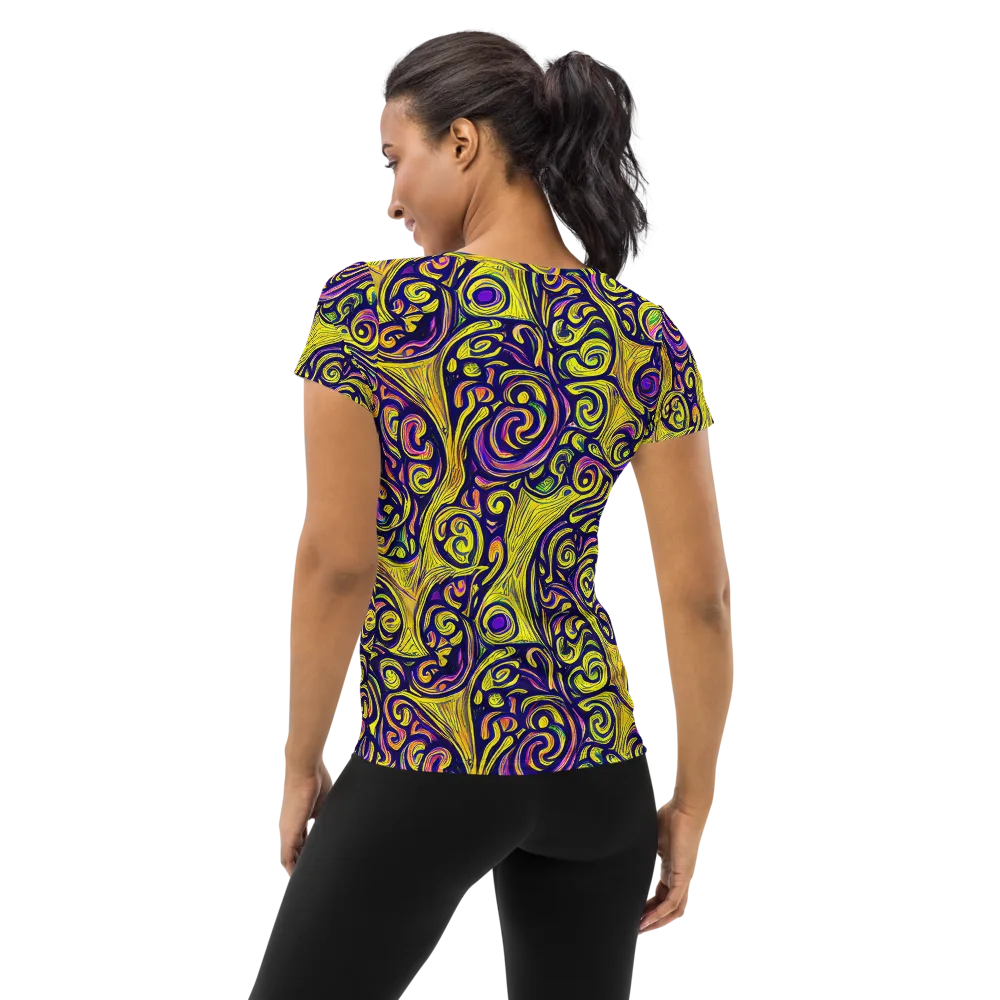 Indigo Fever on Women's Athletic T-Shirt — Back