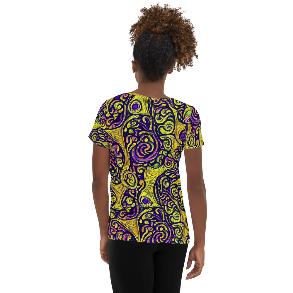 Indigo Fever on Women's Athletic T-Shirt — Back