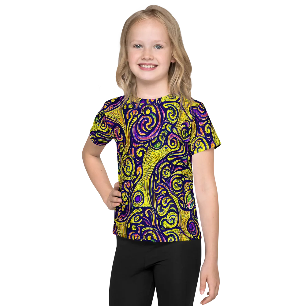 Indigo Fever on Kids Crew Neck T-Shirt — Front