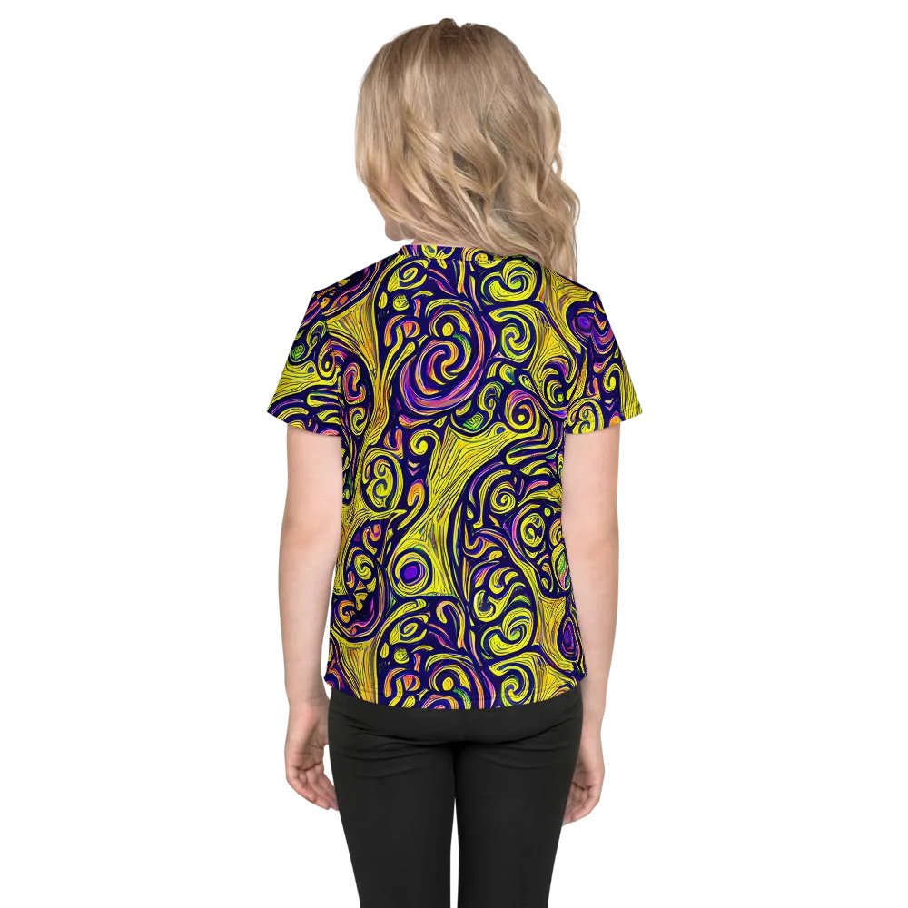 Indigo Fever on Kids Crew Neck T-Shirt — Back