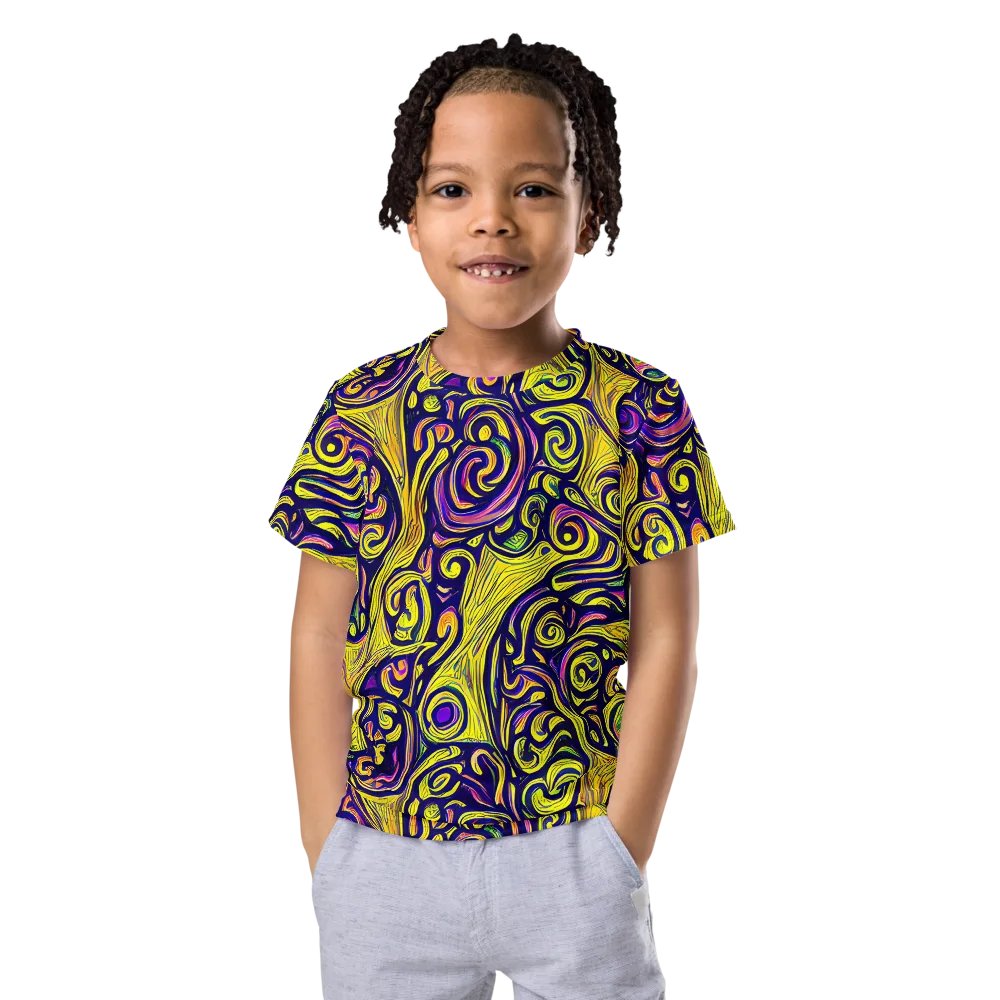 Indigo Fever on Kids Crew Neck T-Shirt — Front