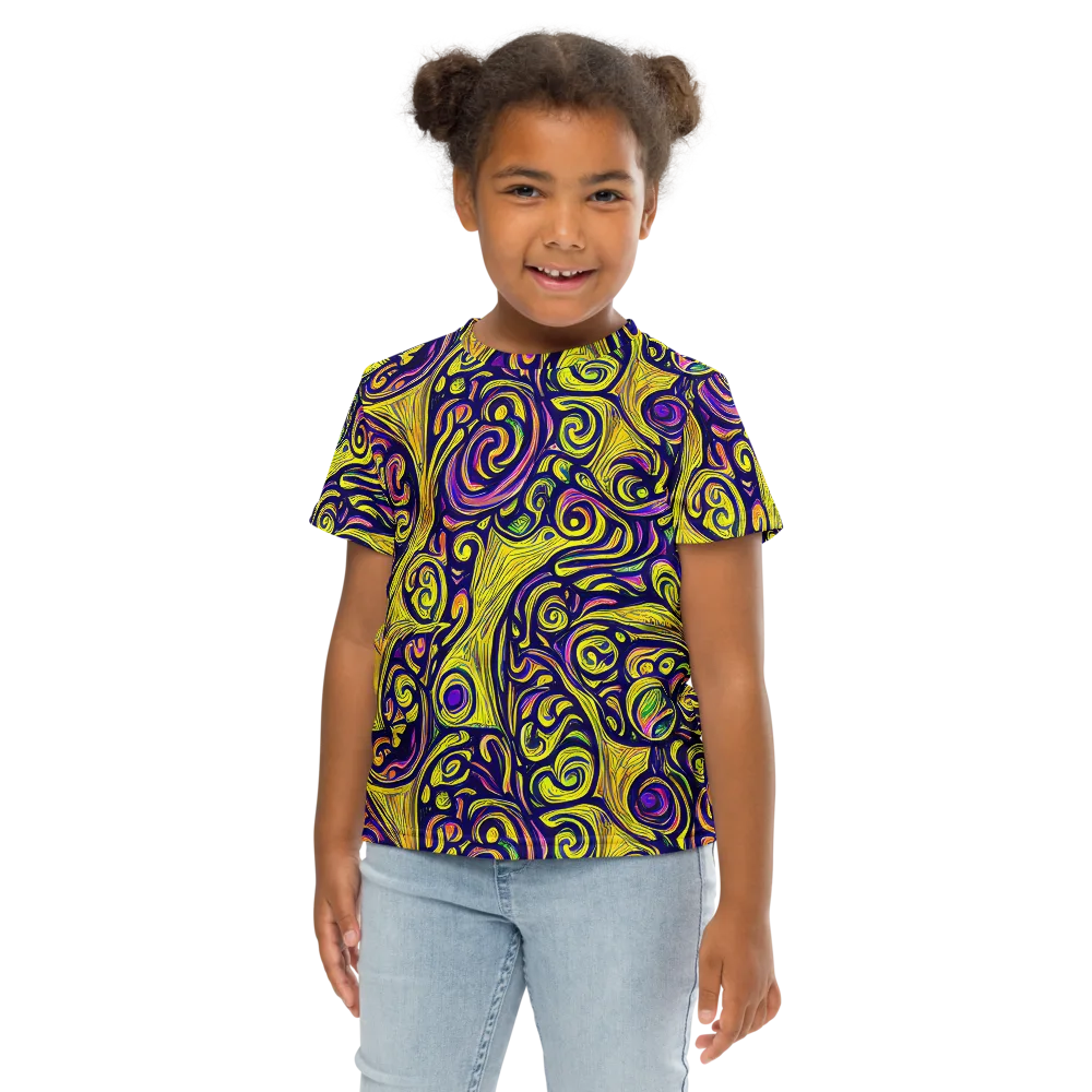 Indigo Fever on Kids Crew Neck T-Shirt — Front