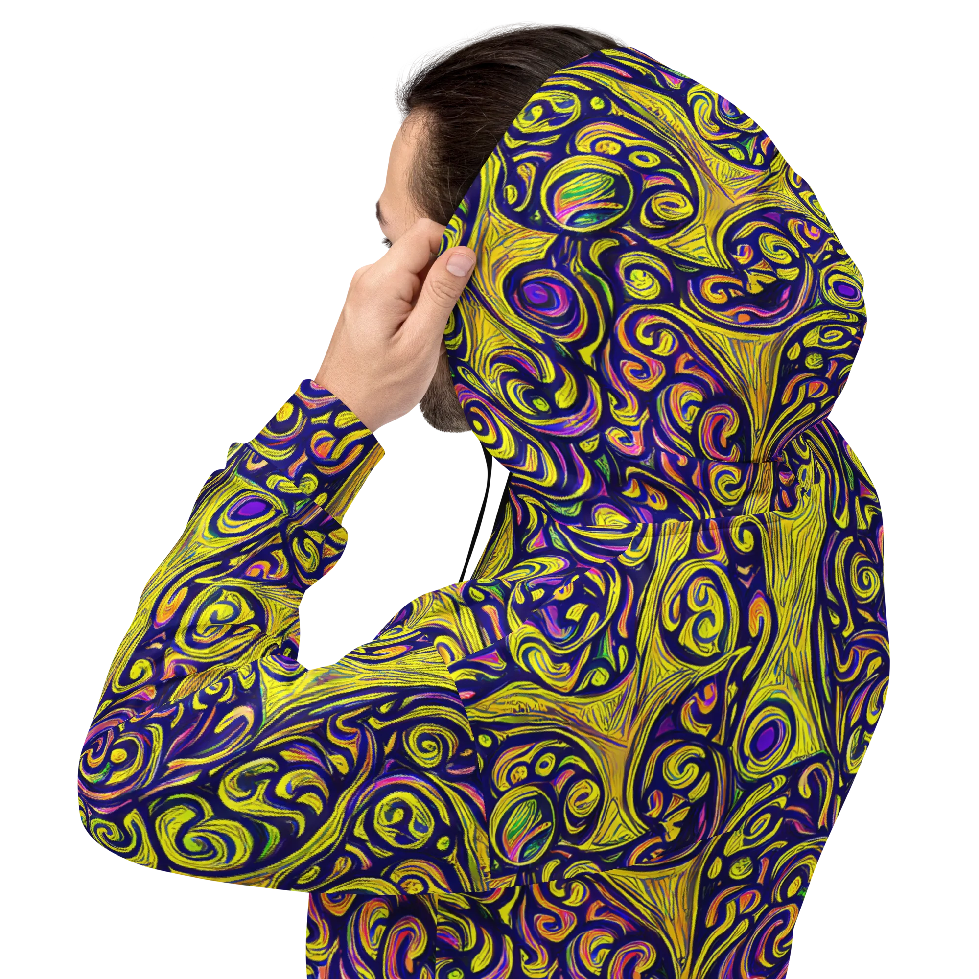 Indigo Fever on Hoodie — Back