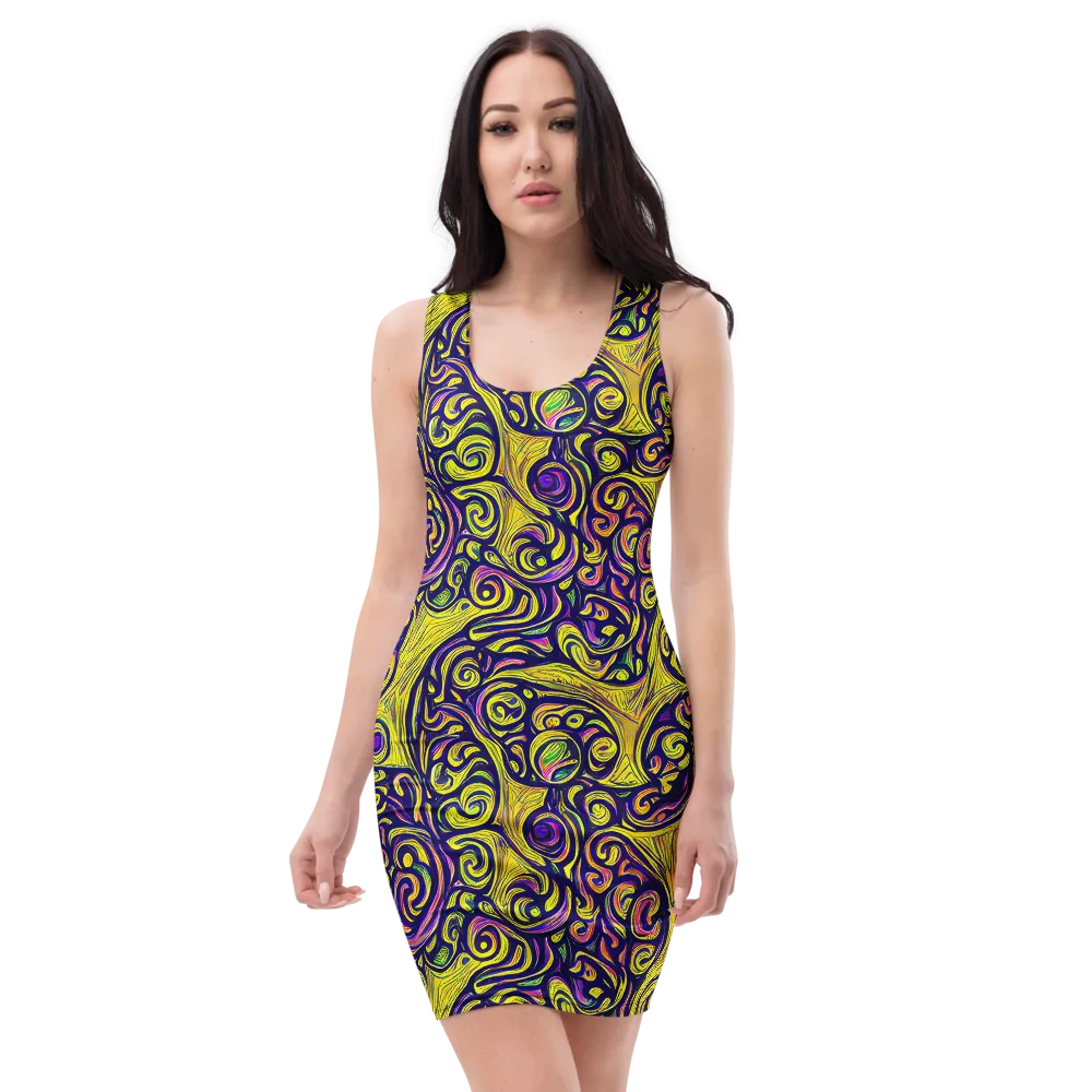 Indigo Fever on Bodycon Dress — Front