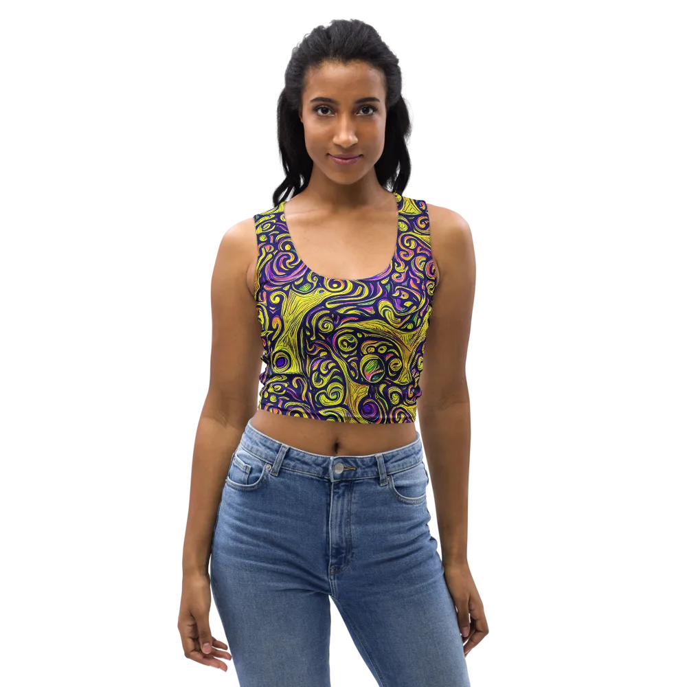 Indigo Fever on Crop Top — Front