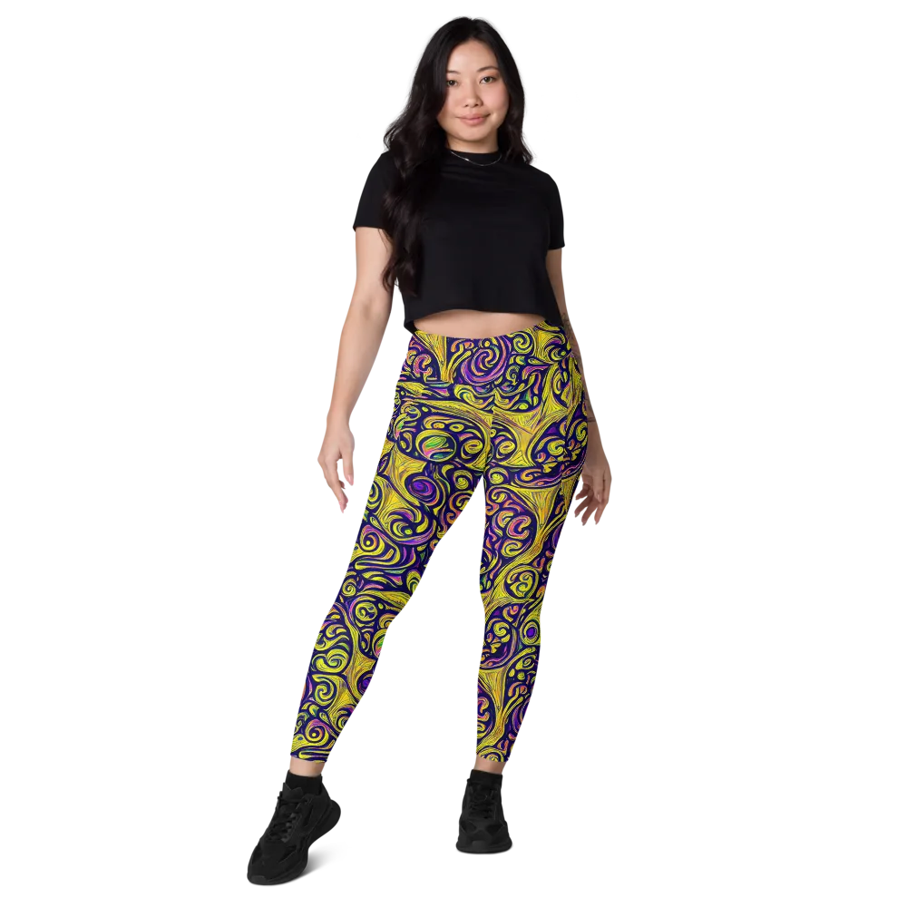 Indigo Fever on Leggings with Pockets — Front