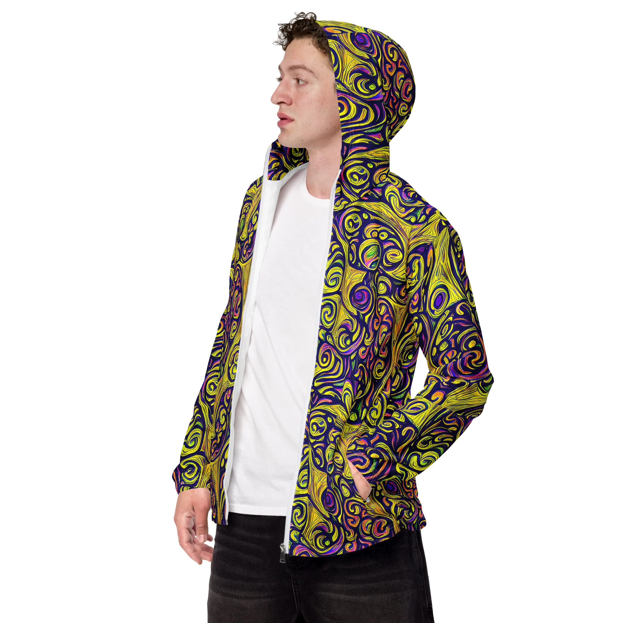 Indigo Fever on Men's Windbreaker — Left Front