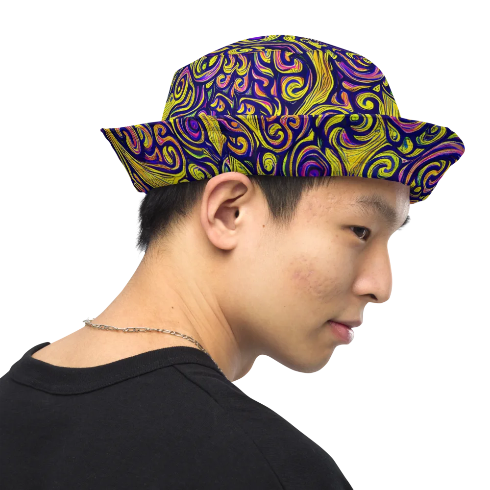 Indigo Fever on Reversible Bucket Hat — Right Outside
