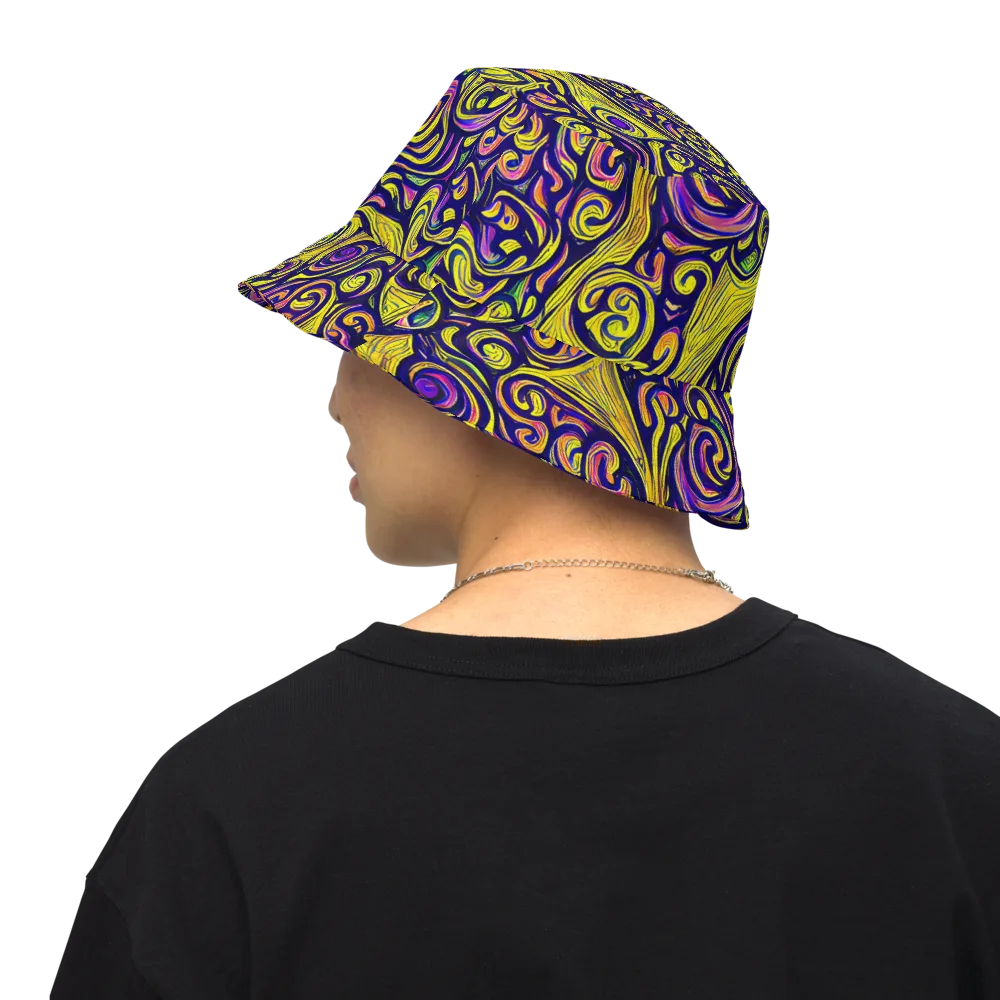 Indigo Fever on Reversible Bucket Hat — Back Inside