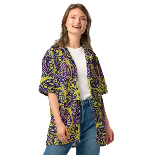 Indigo Fever on a Button Shirt