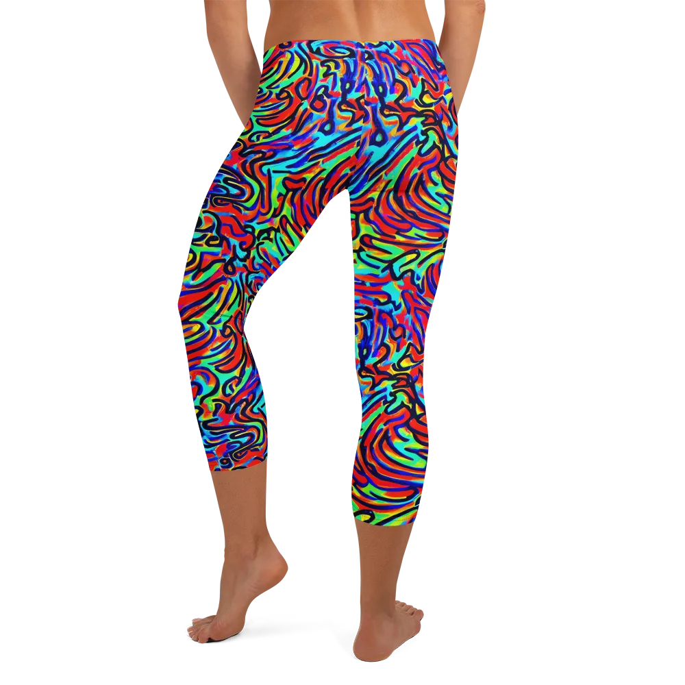 Lava Pulse on Capri Leggings — Back