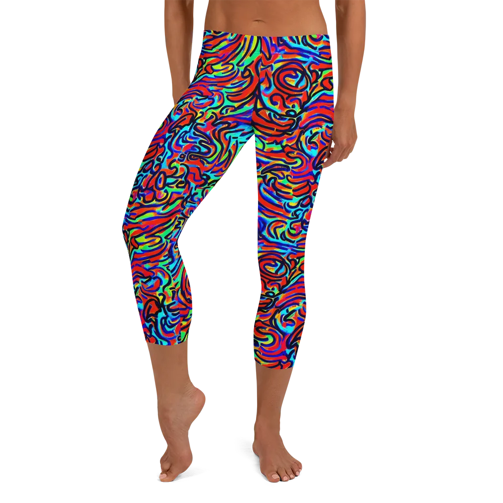 Lava Pulse on Capri Leggings — Front