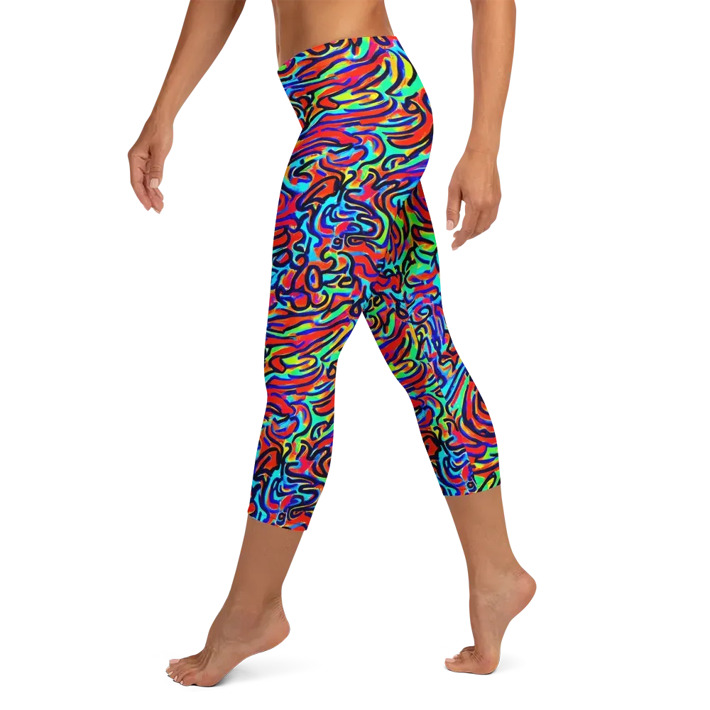 Lava Pulse on Capri Leggings — Left