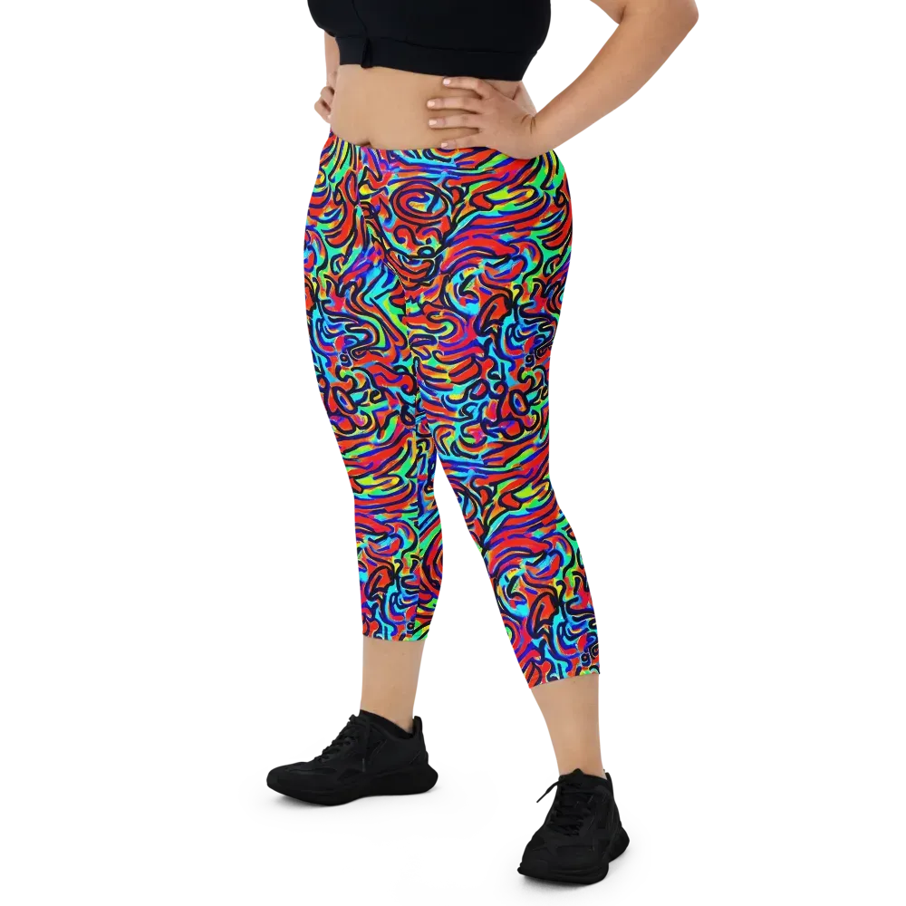 Lava Pulse on Capri Leggings — Front