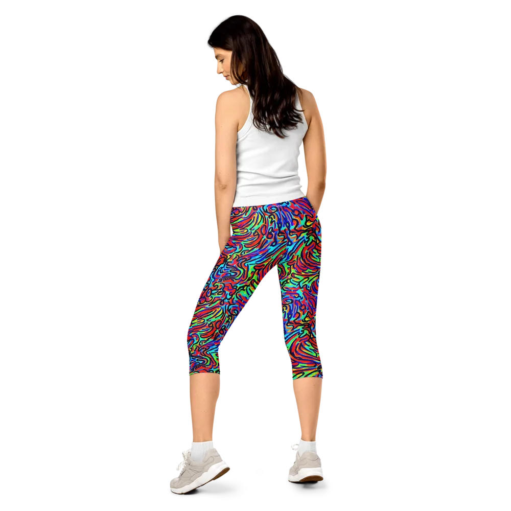 Lava Pulse on Capri Leggings — Back
