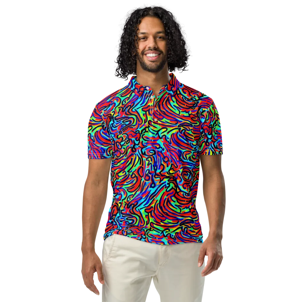 Lava Pulse on Men's Slim Fit Polo Shirt — Front