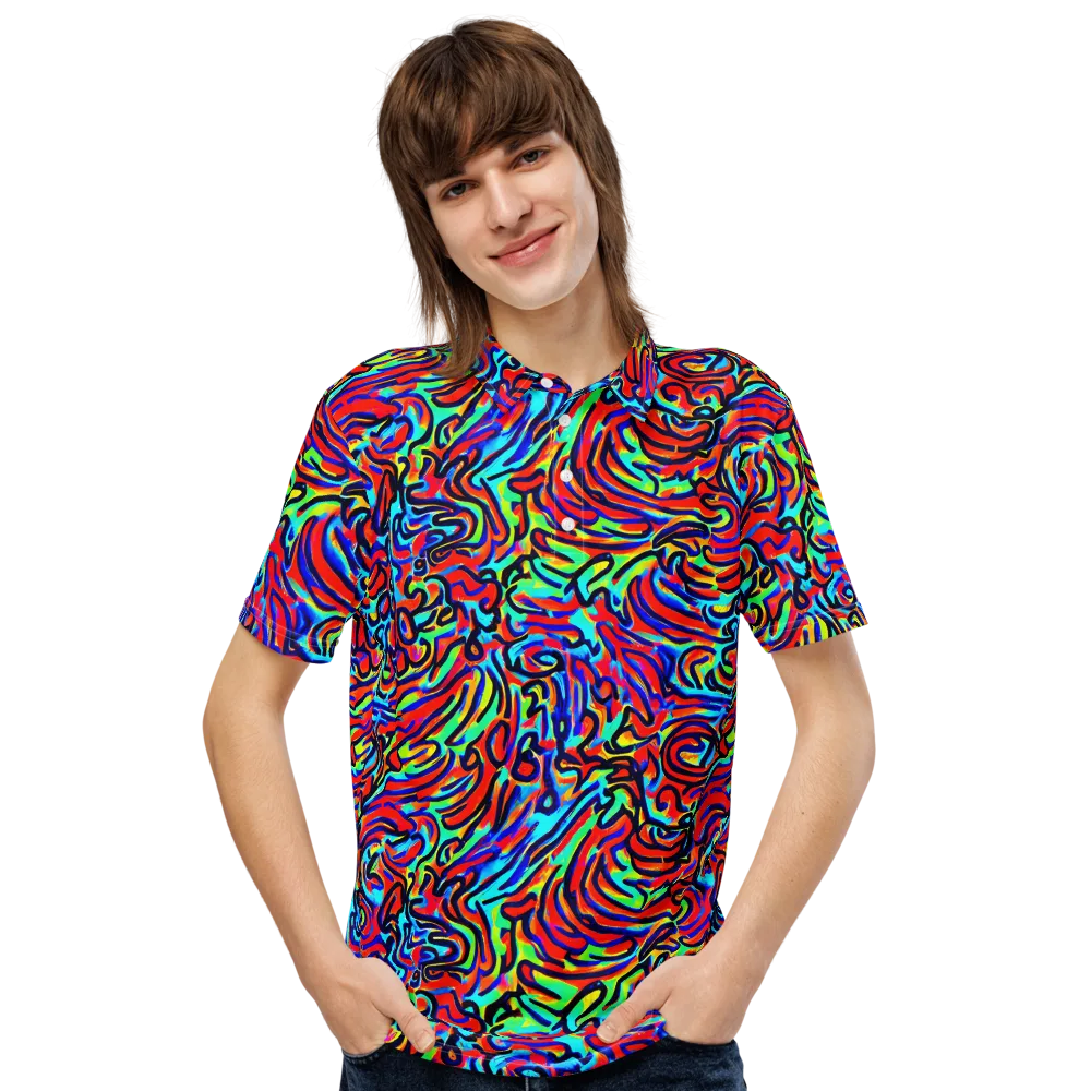 Lava Pulse on Men's Slim Fit Polo Shirt — Front